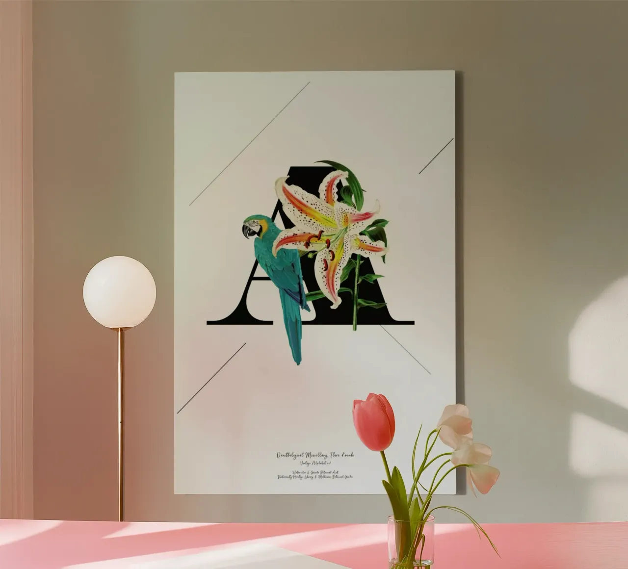 Botanical Alphabet - A tela con Cornice a cassetta da Froilein Juno