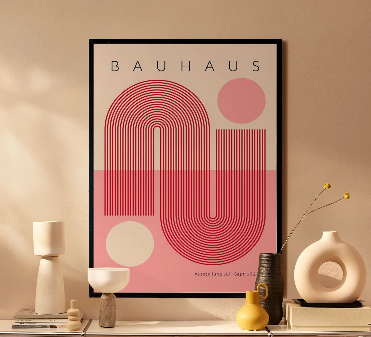 BAUHAUS COMP ROT ROSA Poster von Karraker