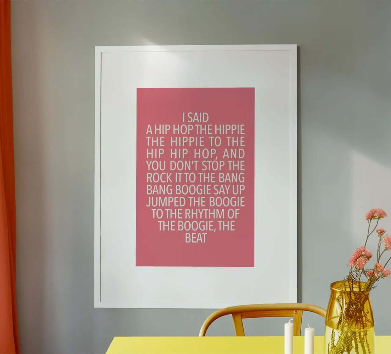 Delight - Pink poster con telaio in legno da Studio One