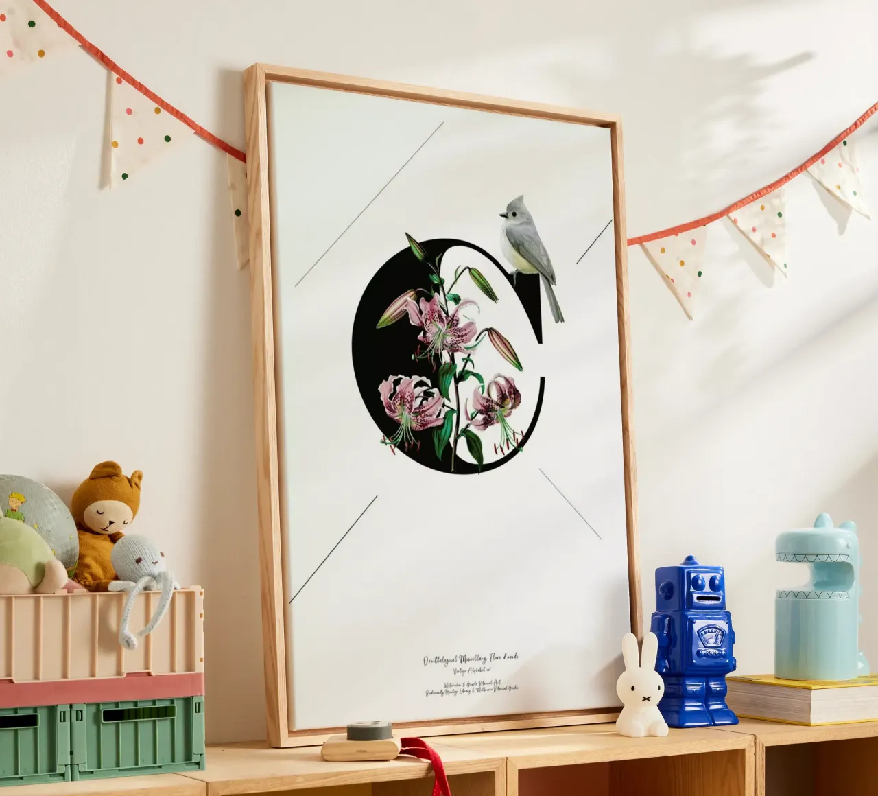 Botanical Alphabet - C tela con Cornice a cassetta da Froilein Juno