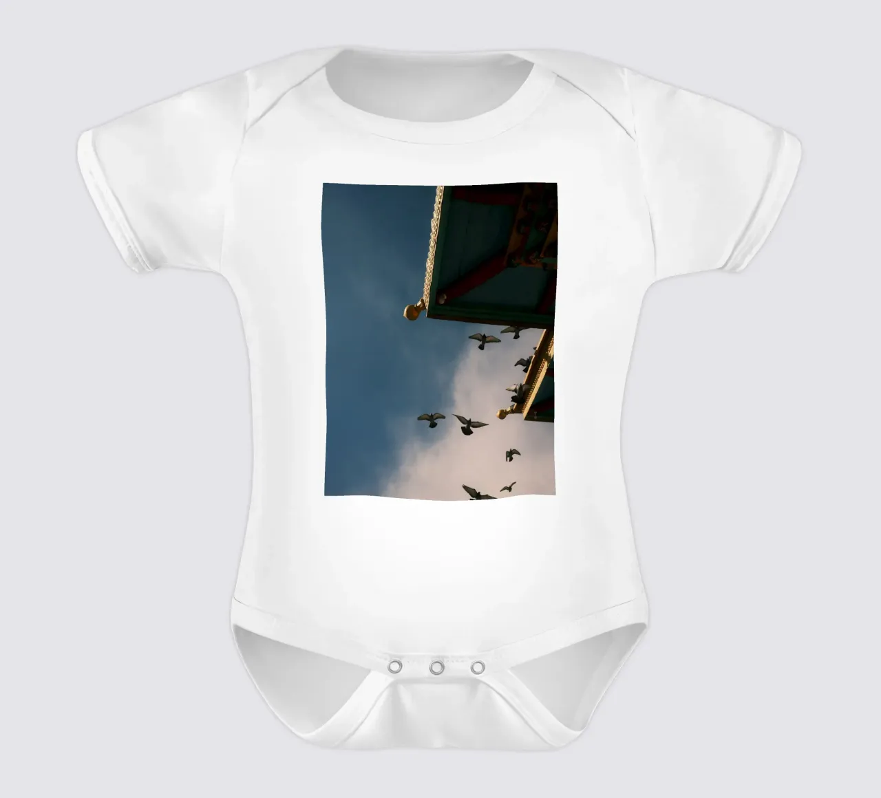 Annapurna Temple Sky body neonato maniche corte da FujiPrints