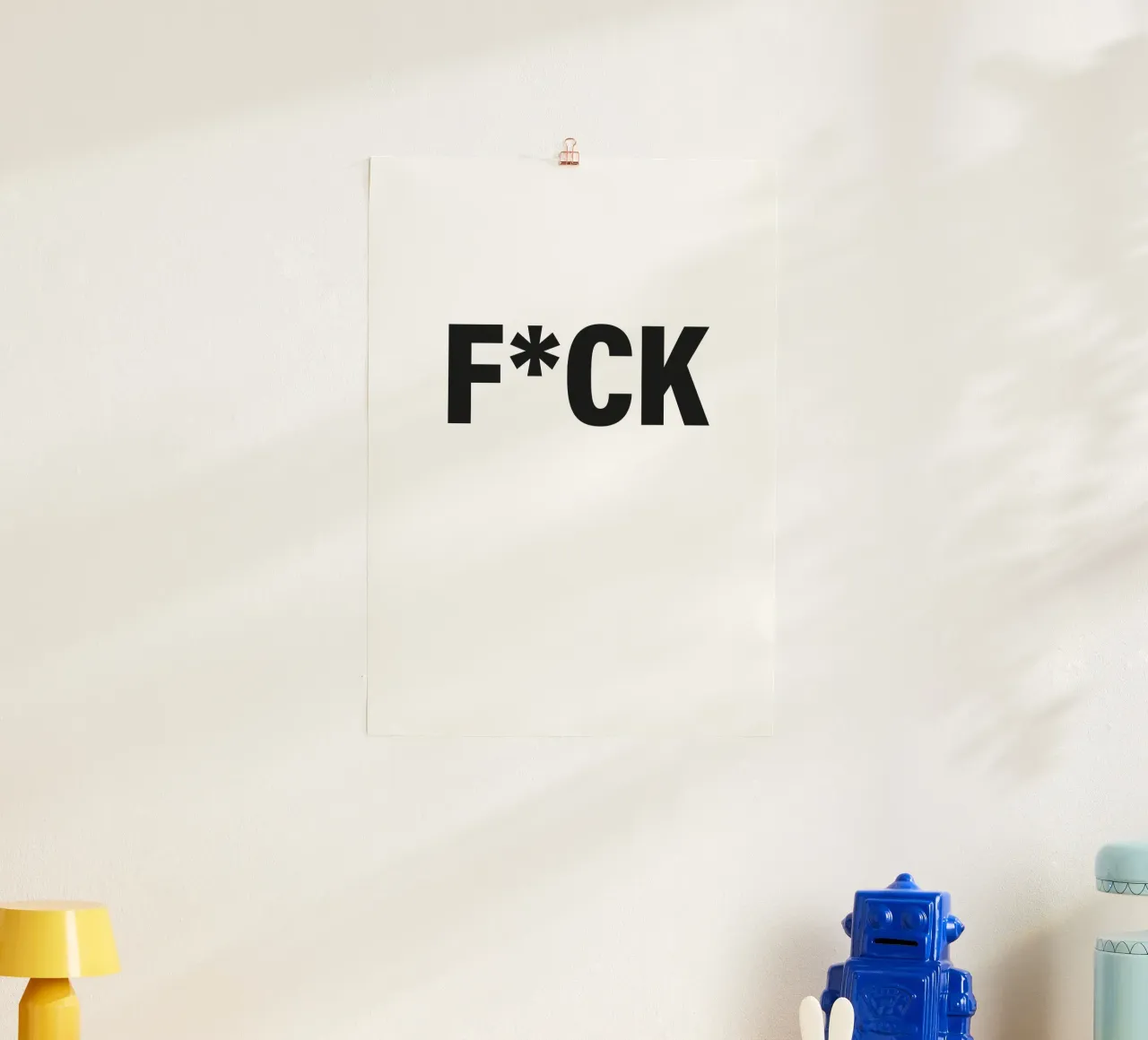 F*CK poster con telaio in plastica da Flo Klein