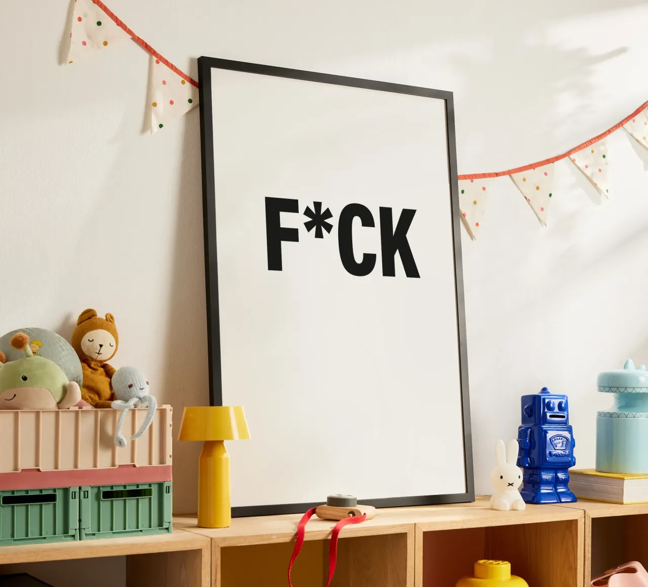 F*CK poster con telaio in plastica da Flo Klein