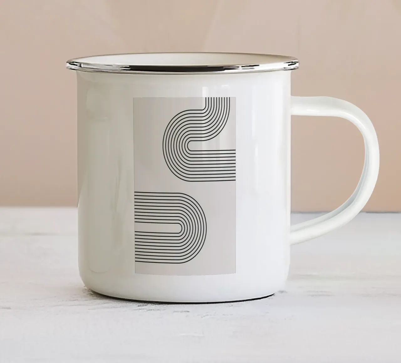 Arte decorativa minimalista tazza in smalto da Iracheta
