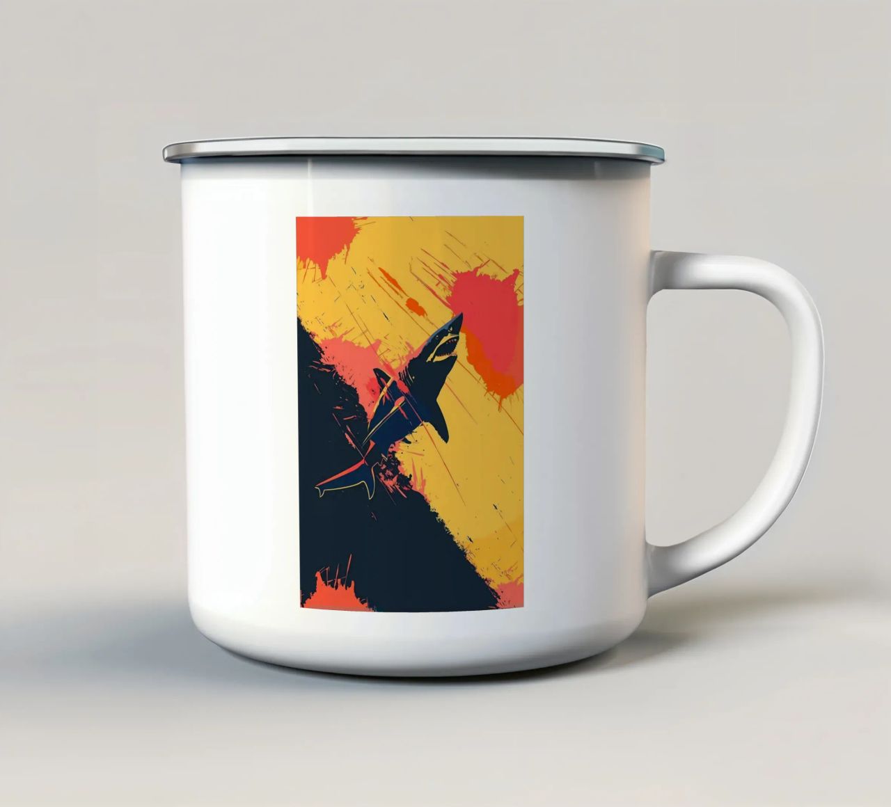 Moderno Retro Sharkr tazza in smalto da Caeson