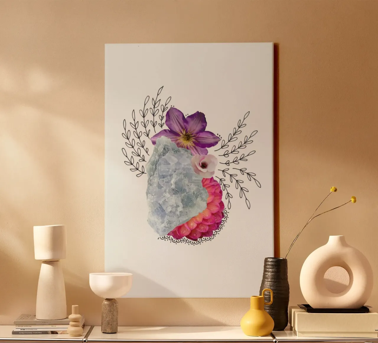 Quartz Collage canvas met Baklijst van Miles of Light