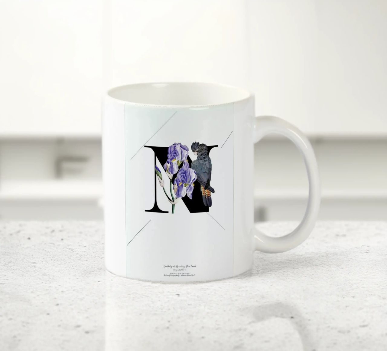 Botanical Alphabet - N tazza in ceramica da Froilein Juno