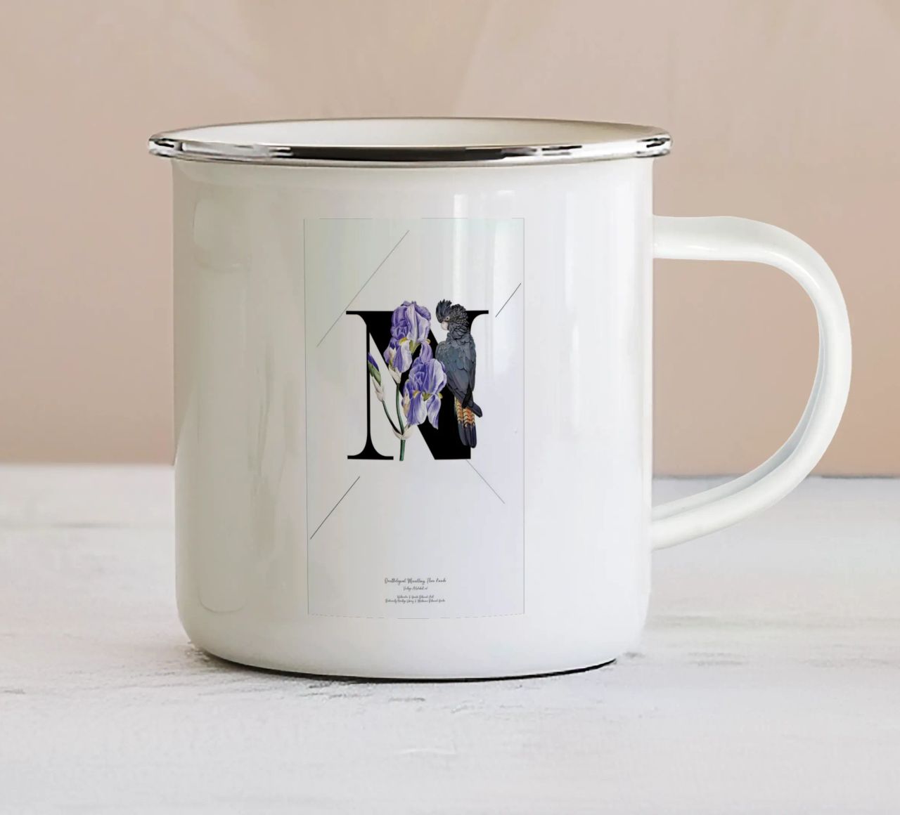 Botanical Alphabet - N tazza in smalto da Froilein Juno
