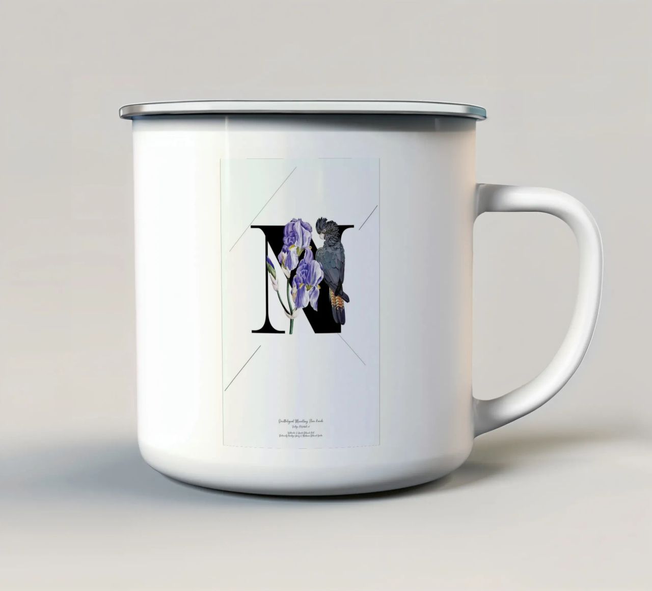 Botanical Alphabet - N tazza in smalto da Froilein Juno