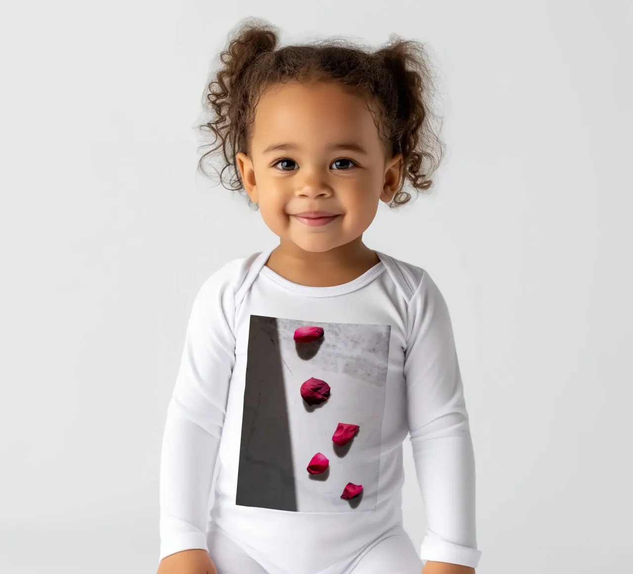 Petals #1 long-sleeve baby romper by rafael campezato