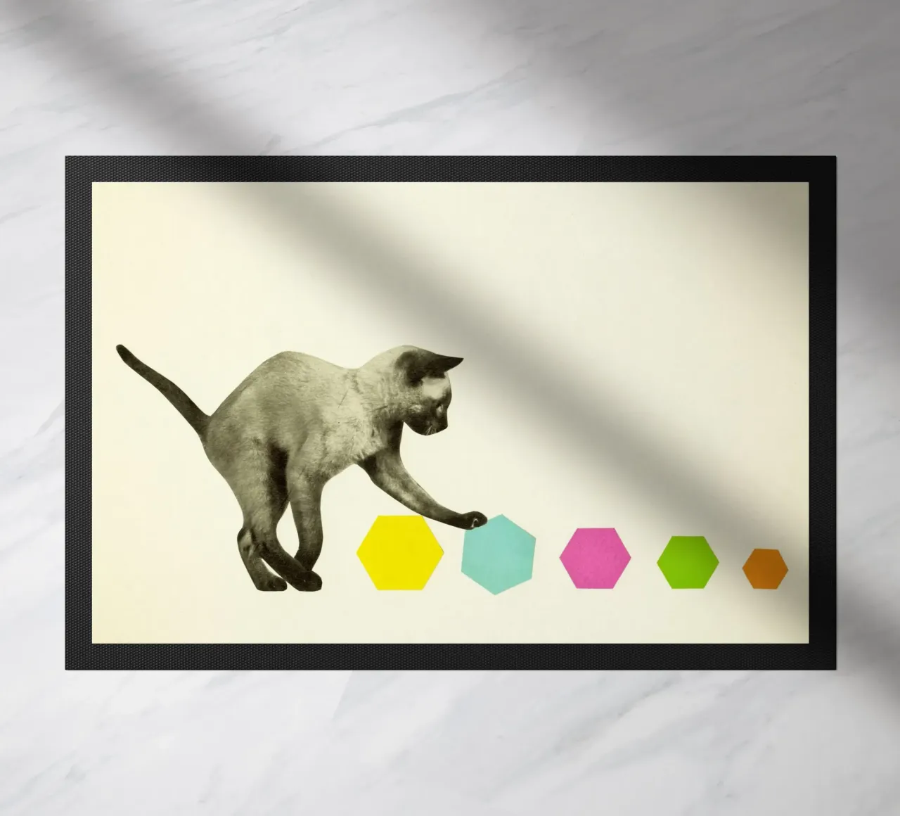 Kitty Cat doormat by Cassia Beck Collage