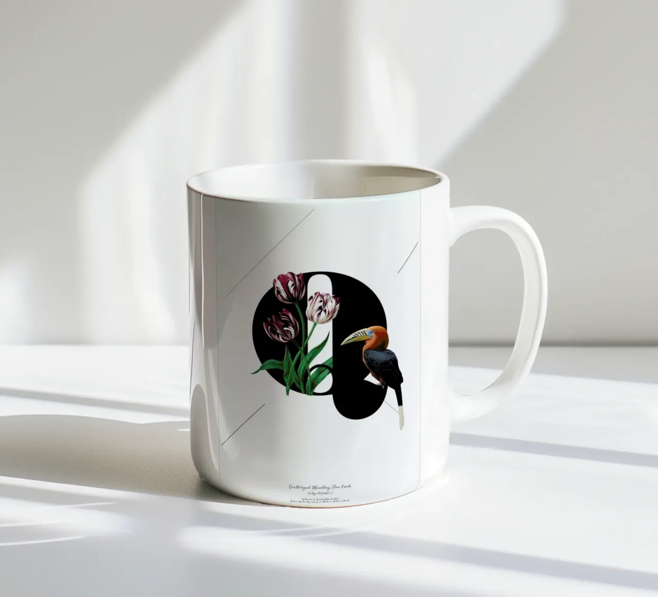 Botanical Alphabet - Q tazza in ceramica da Froilein Juno