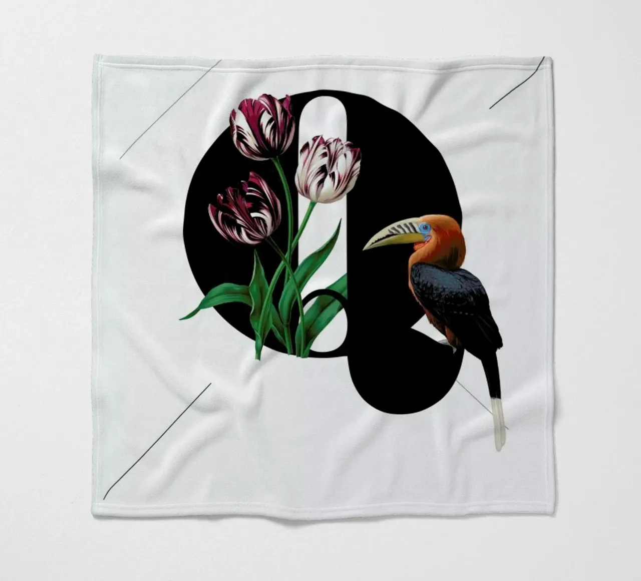 Botanical Alphabet - Q coperta in pile da Froilein Juno