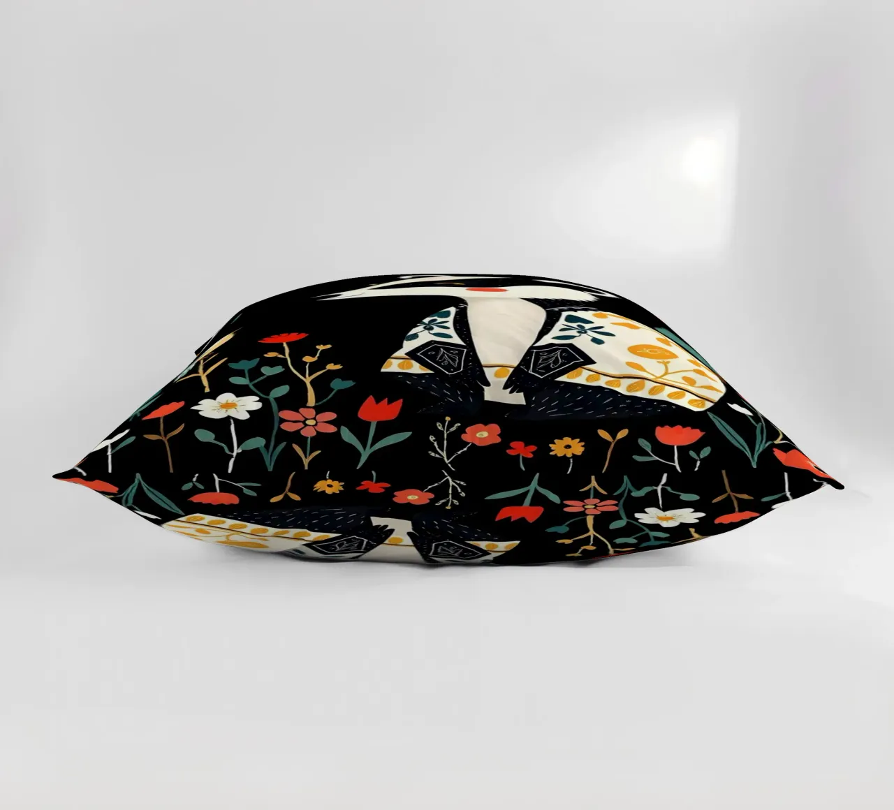 BADGER WOODLAND FOLK ART decorative cushion by COLLEEN CRAFTS