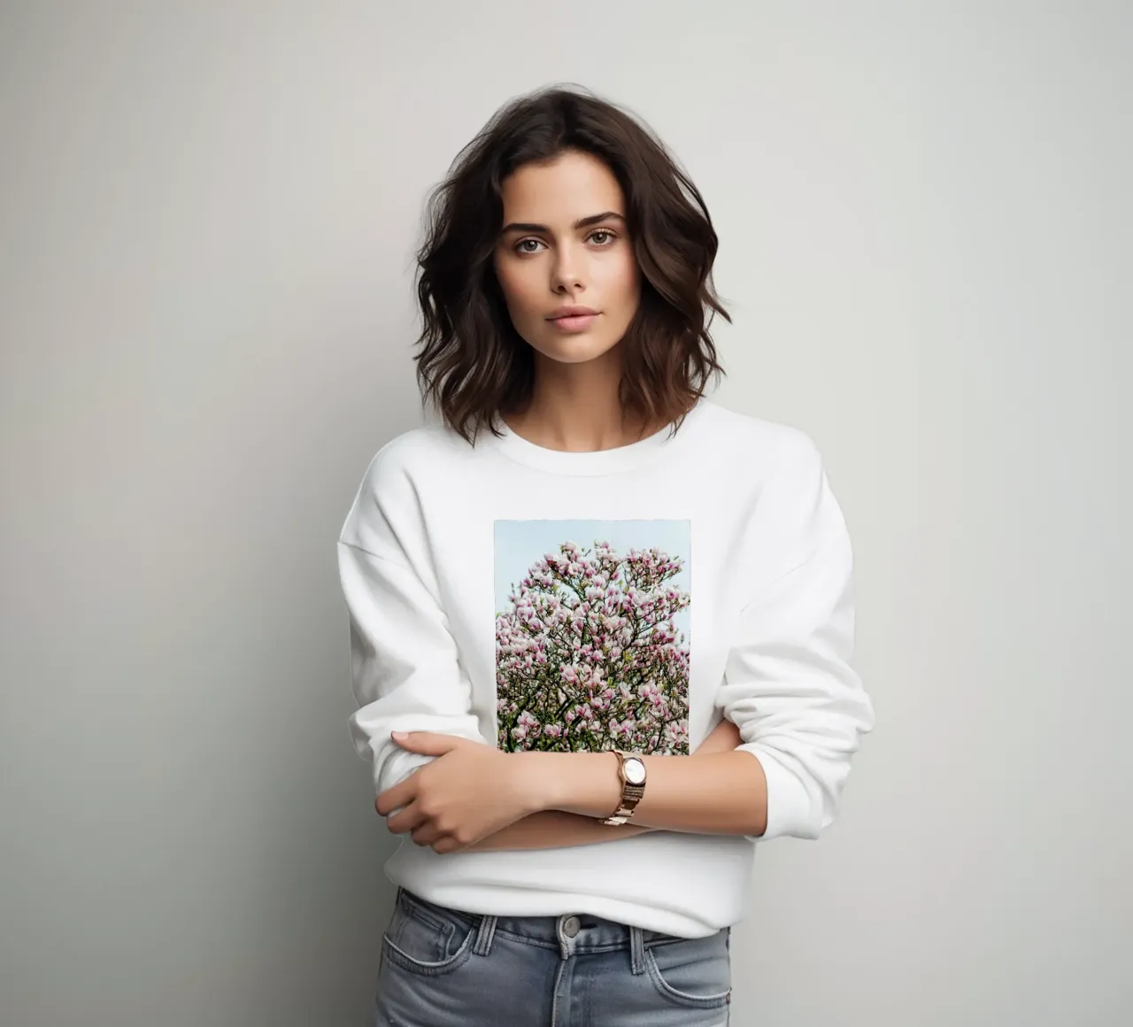 Magnolia Tree Pink felpa da Curious Collections by Marielle Leenders