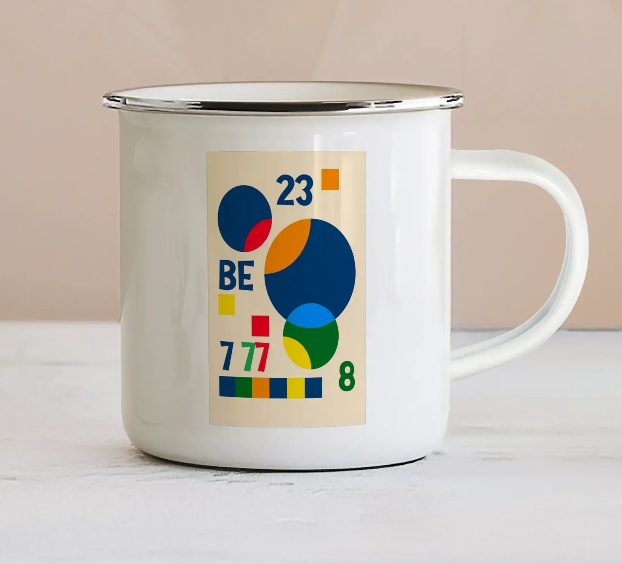 Numeri Bauhaus Minimal tazza in smalto da Caeson