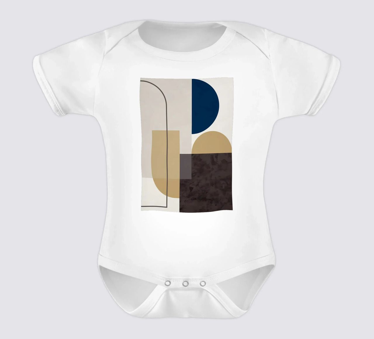 GEOMETRIC ABSTRACT 619A short-sleeve baby romper by Iracheta
