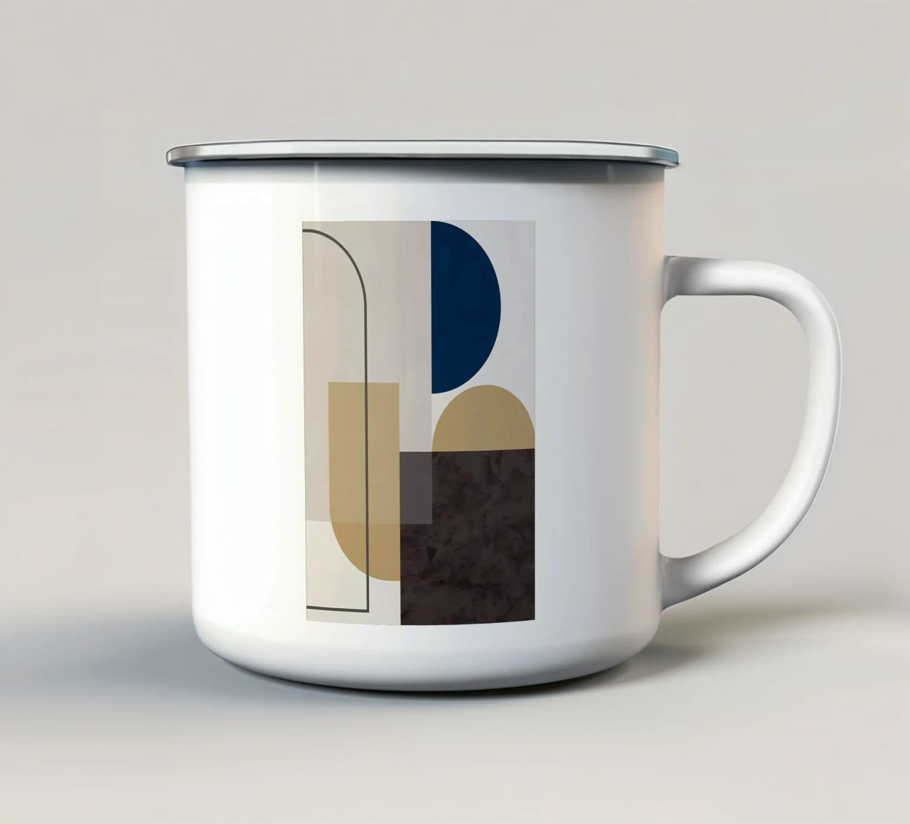 GEOMETRIC ABSTRACT 619A enamel mug by Iracheta