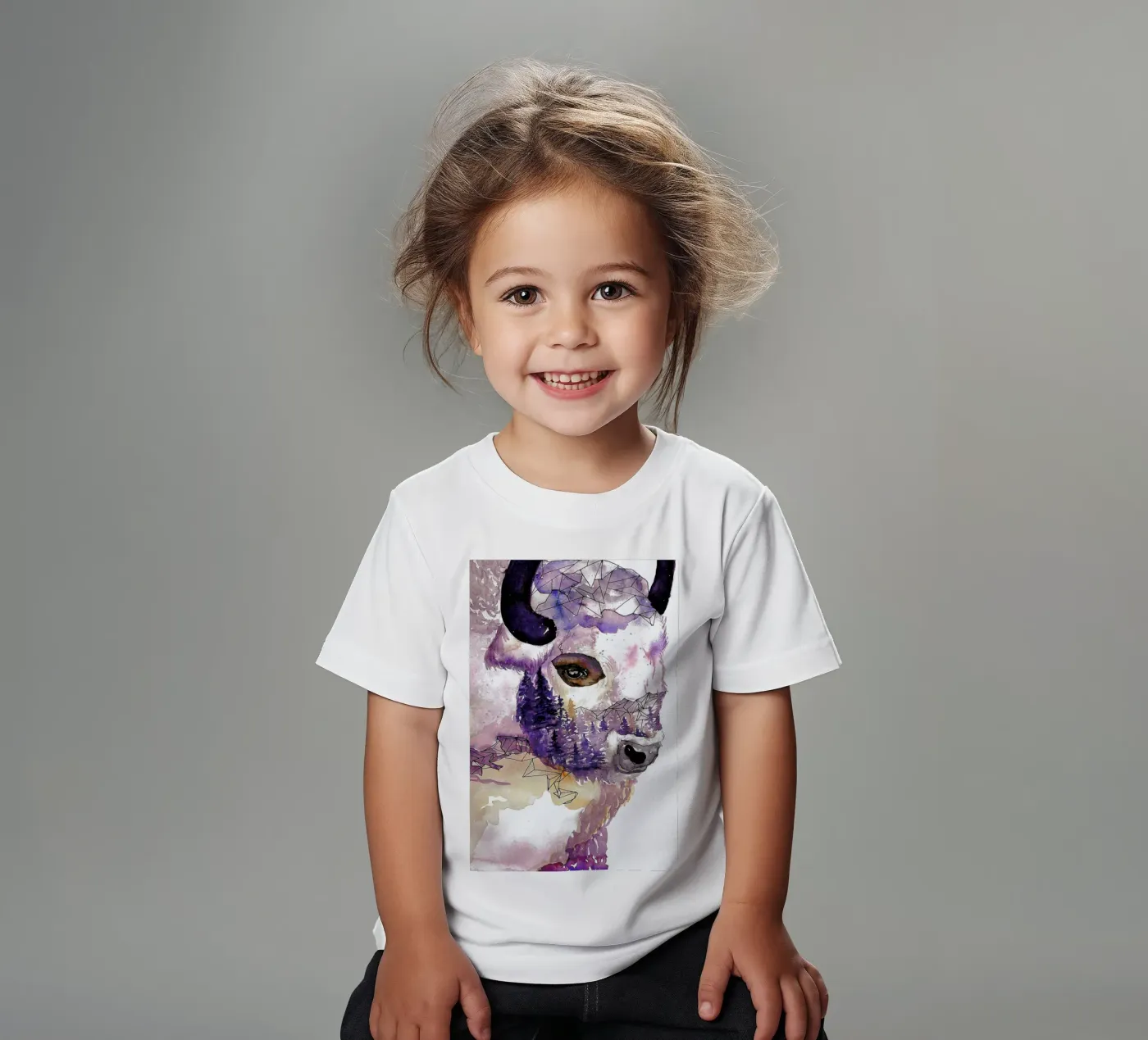 Buffalo kinder t-shirt van Larissa van der Laan