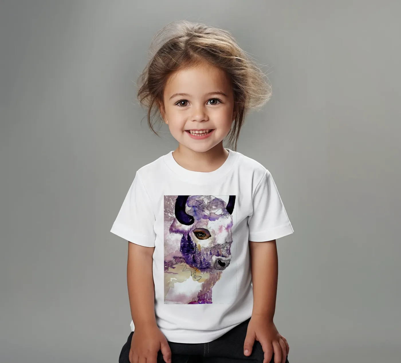 Buffalo kinder t-shirt van Larissa van der Laan