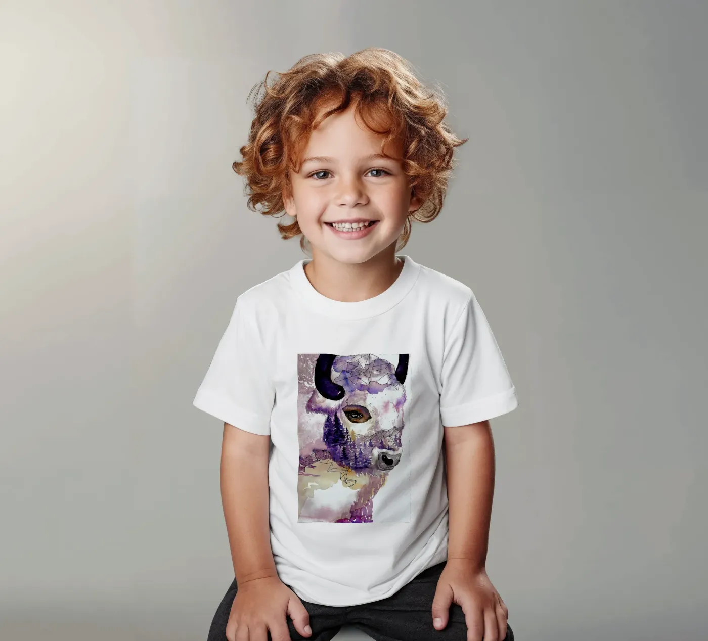 Buffalo kinder t-shirt van Larissa van der Laan