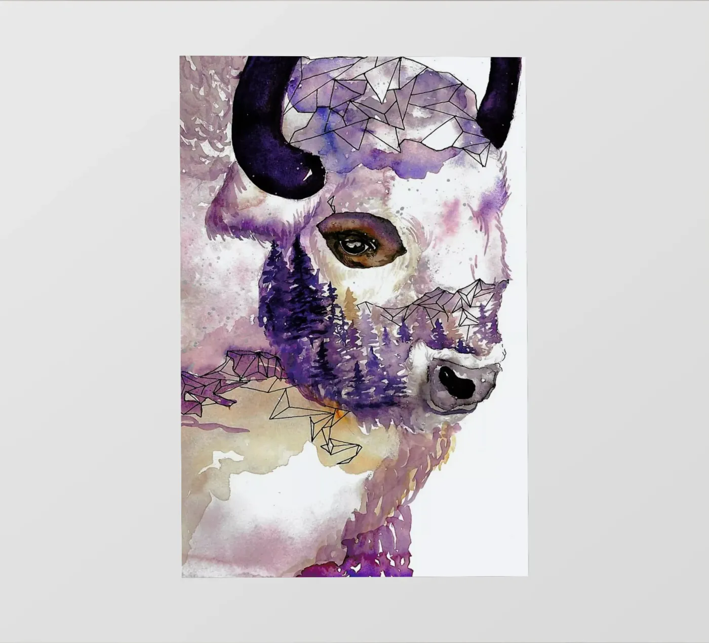 Buffalo backlit folie van Larissa van der Laan