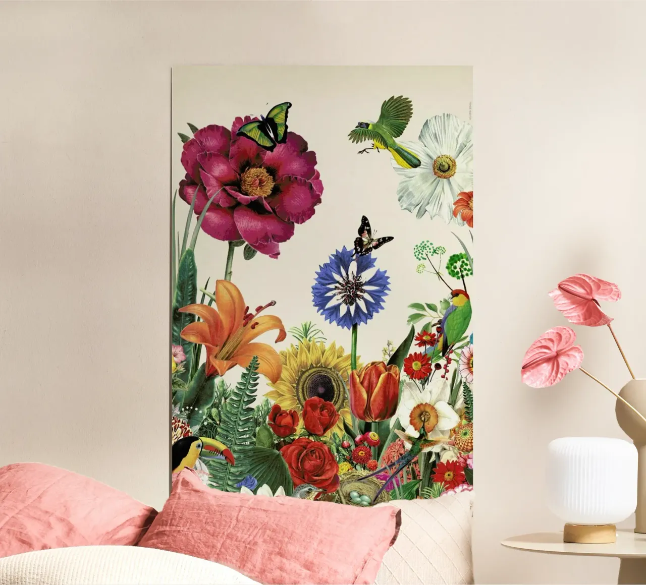 Garden Spring Flowers poster con telaio in plastica da Kolorama