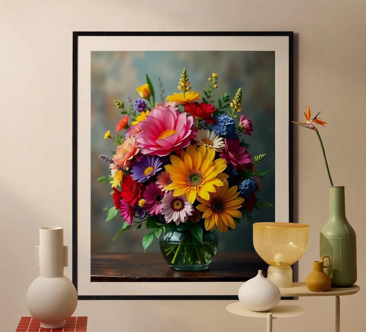 Bouquet_2 poster con telaio in plastica da Farb- und Blütenzauber by LK