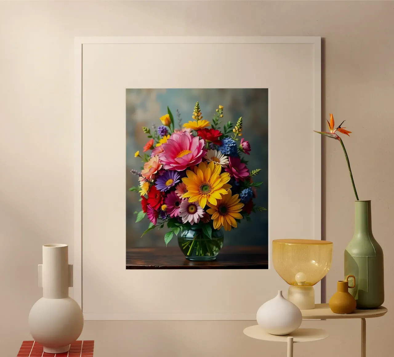 Bouquet_2 poster con telaio in plastica da Farb- und Blütenzauber by LK