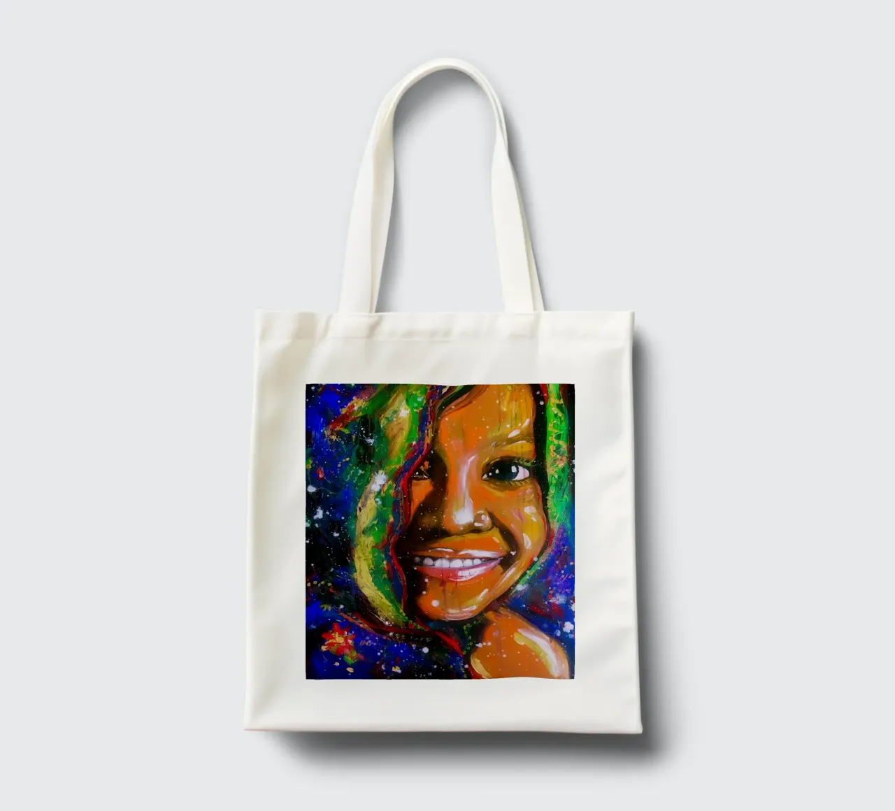 Sorriso dall'interno borsa in juta da Happy 😃 Art 🎨 by Christine Schnoell