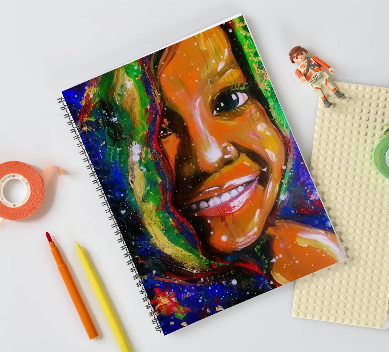 Smile from within spiral notebook by Happy 😃 Art 🎨 by Christine Schnoell
