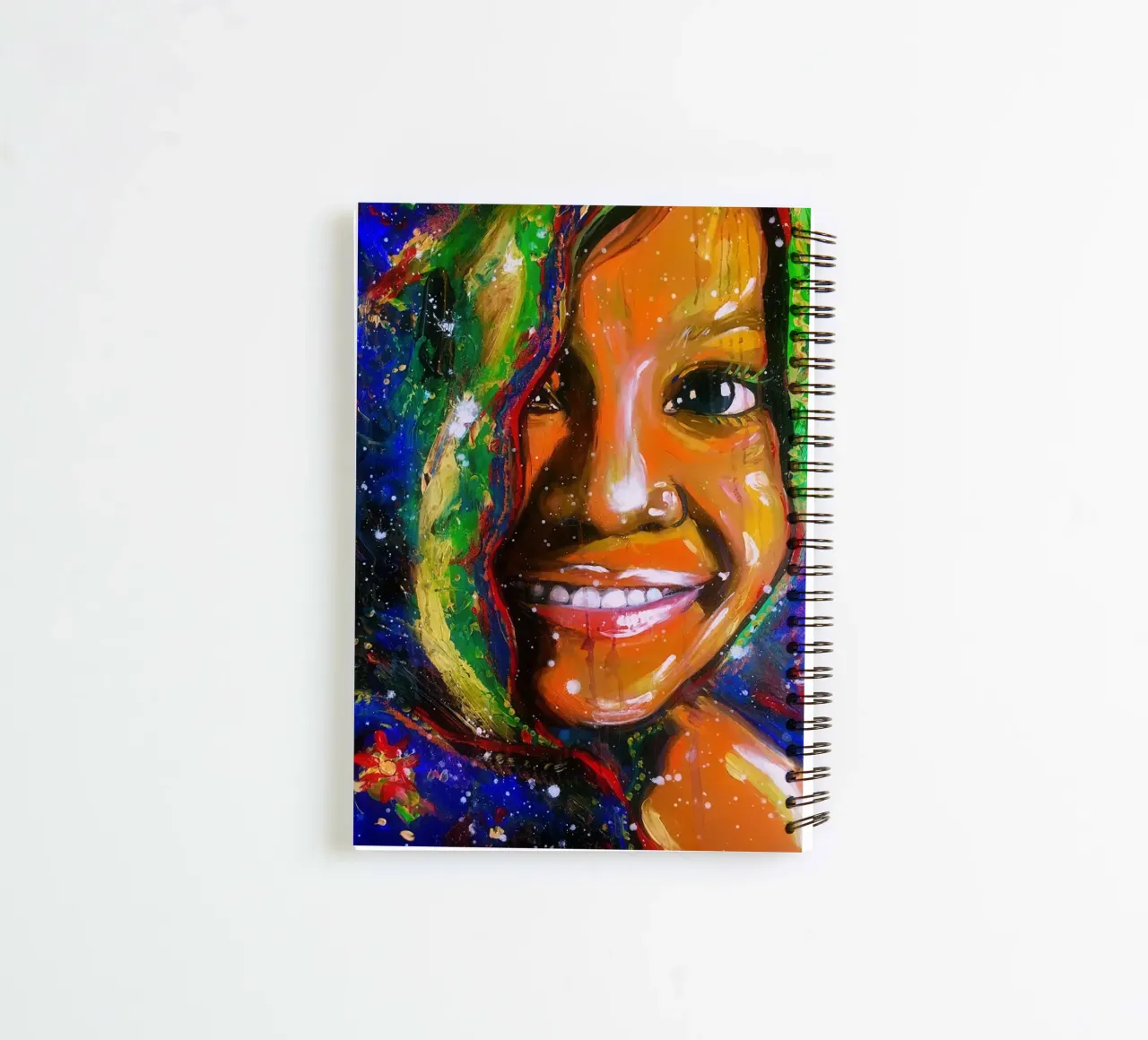 Smile from within spiral notebook by Happy 😃 Art 🎨 by Christine Schnoell