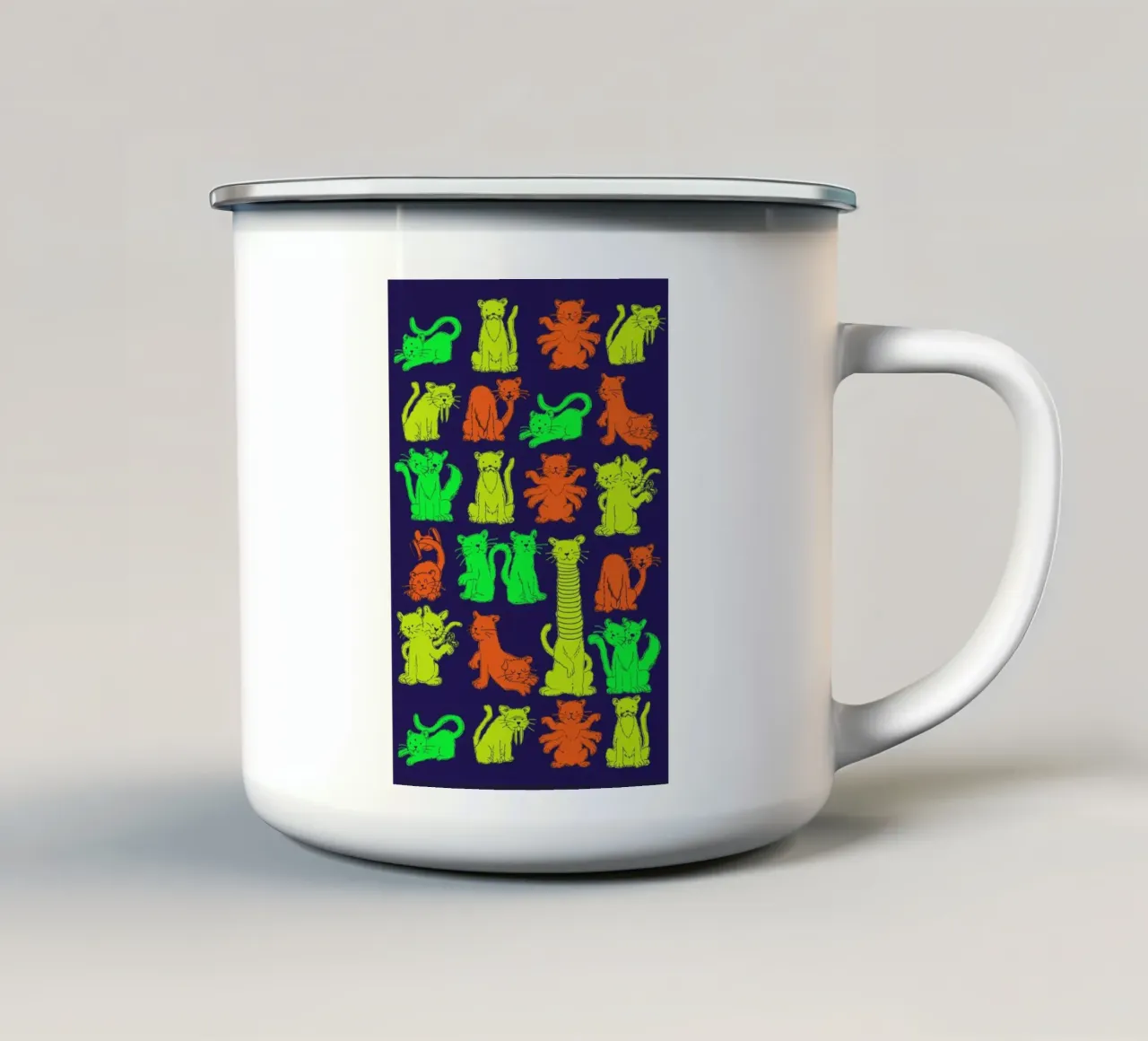 Freakat Show enamel mug by Tobe Fonseca
