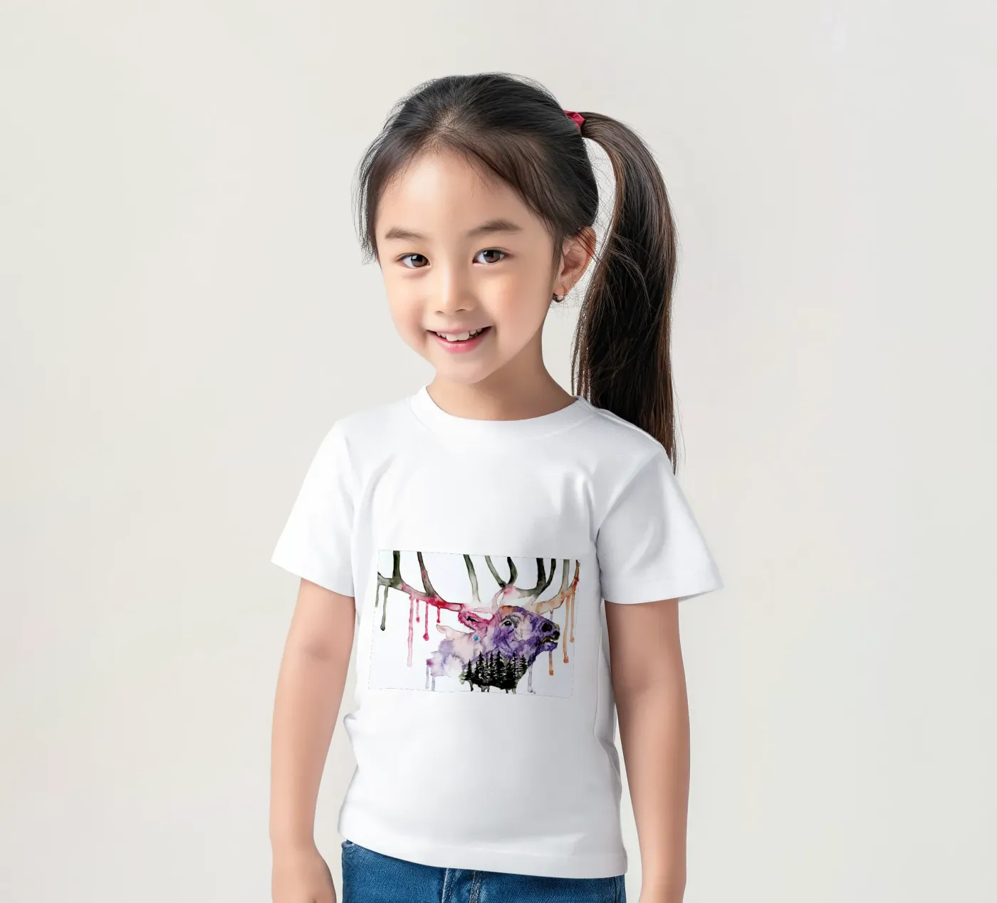 Hirsch t-shirt bambini da Larissa van der Laan