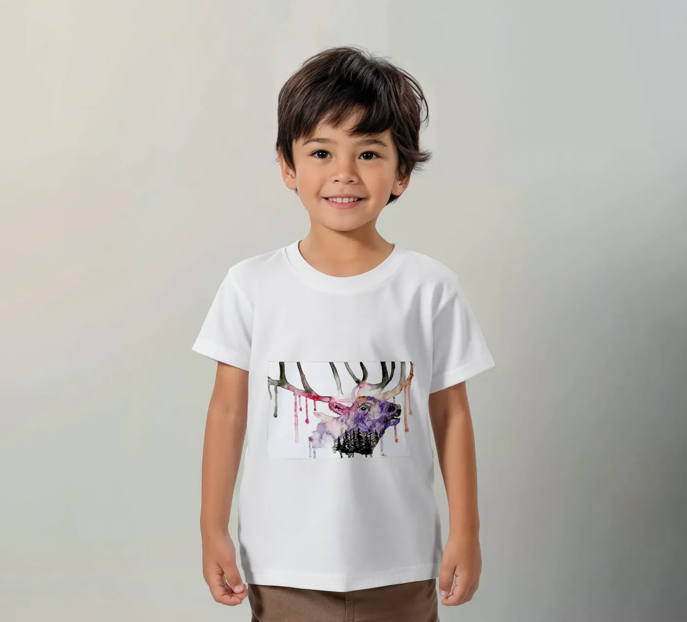 Hirsch t-shirt bambini da Larissa van der Laan