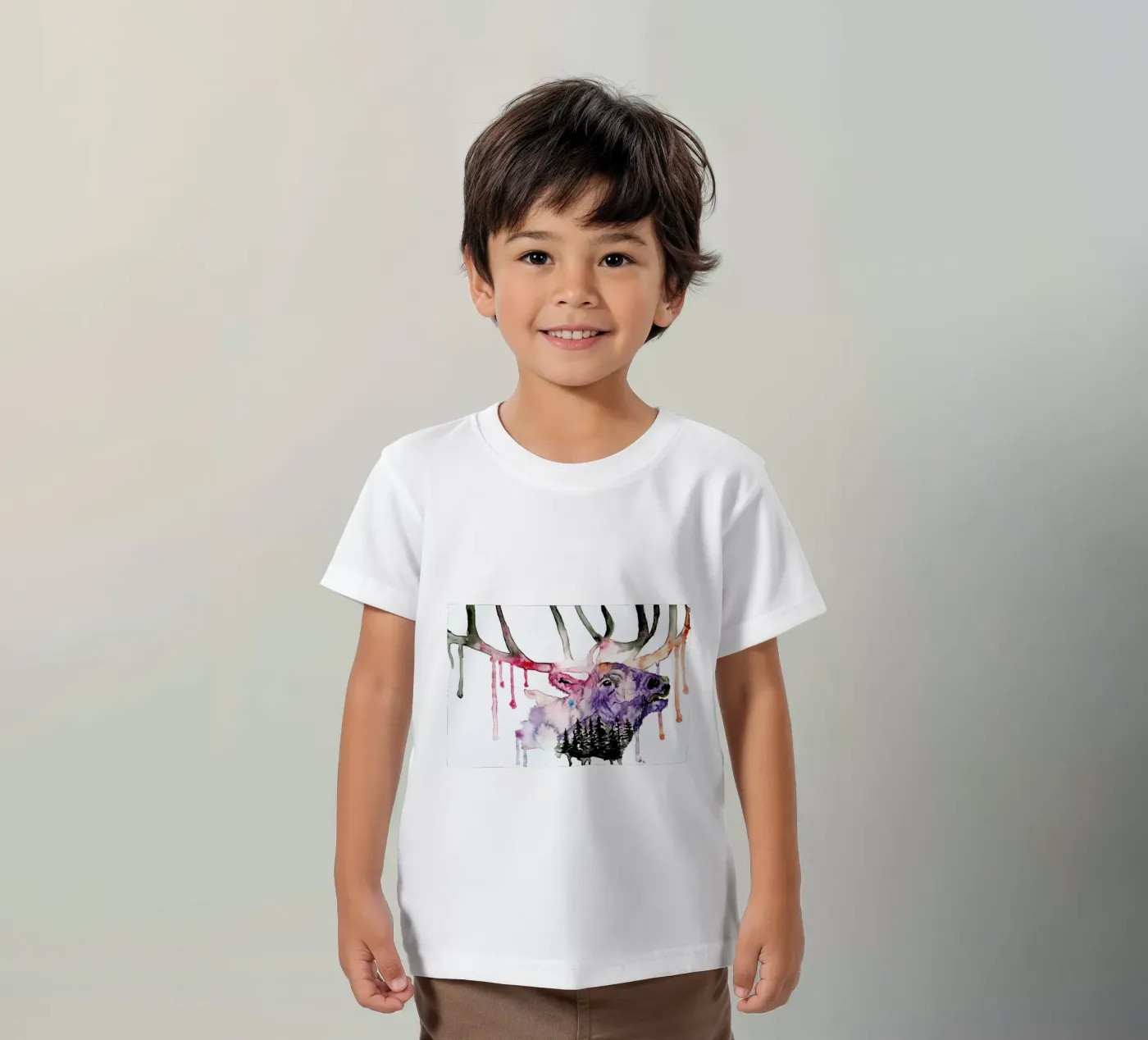 Hirsch t-shirt bambini da Larissa van der Laan