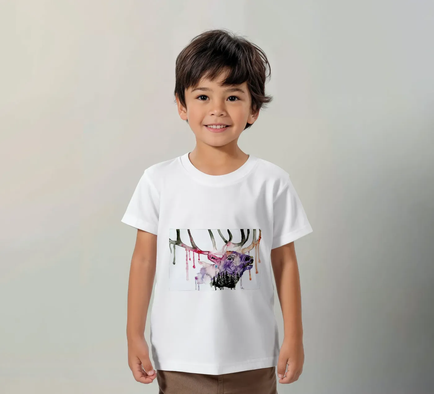 Hirsch t-shirt bambini da Larissa van der Laan
