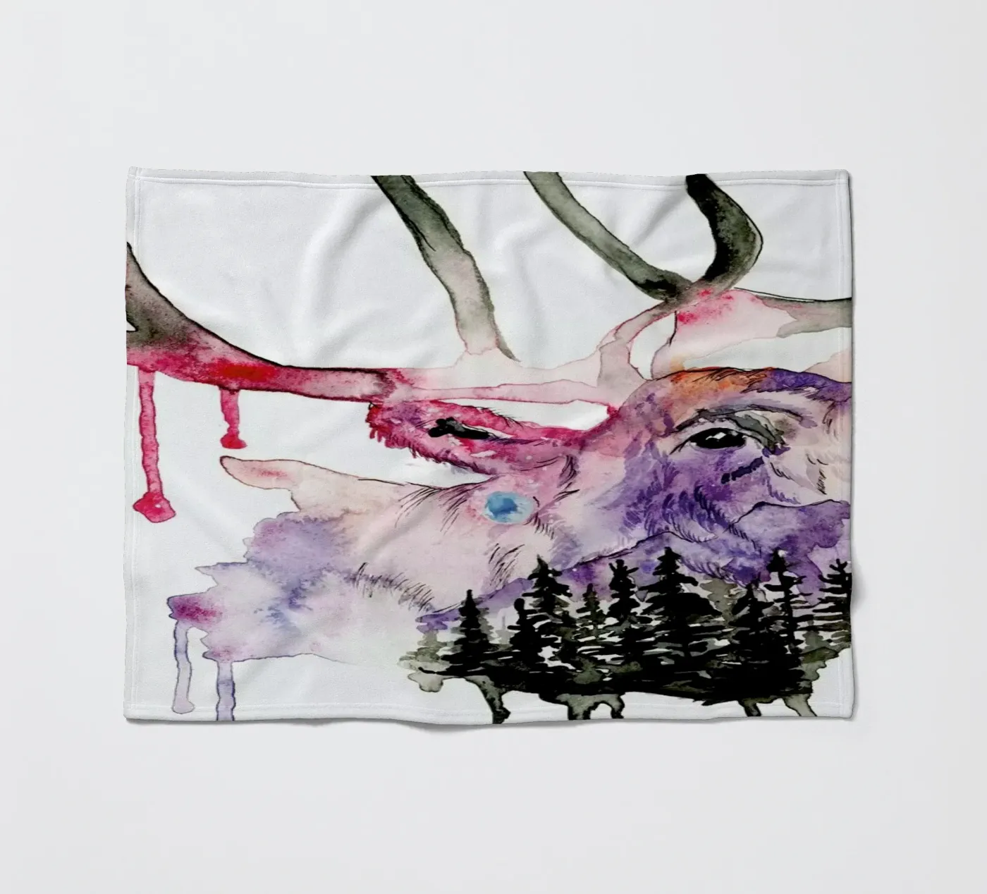 Hirsch Fleecedecke von Larissa van der Laan