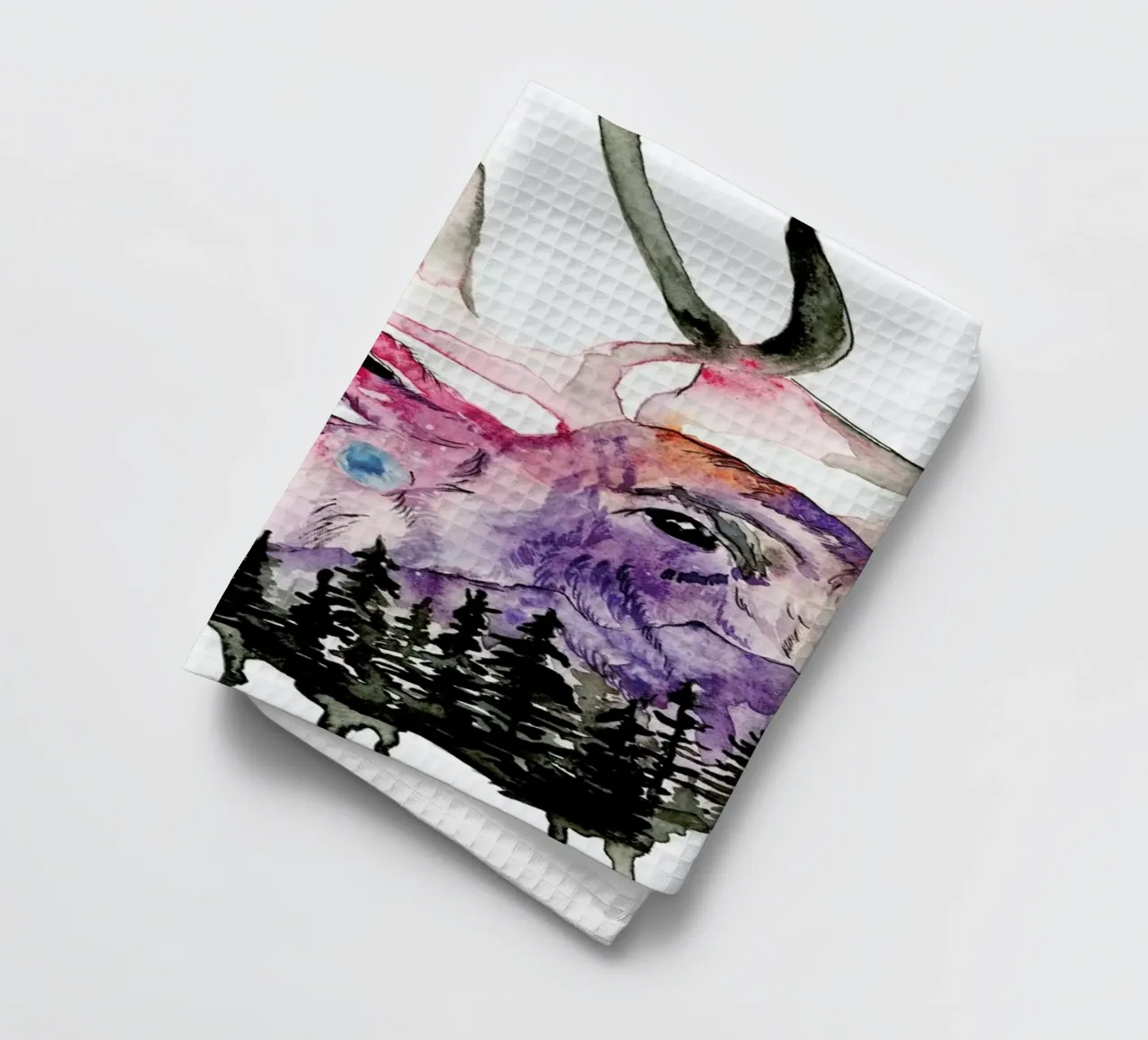 Hirsch Geschirrtuch von Larissa van der Laan