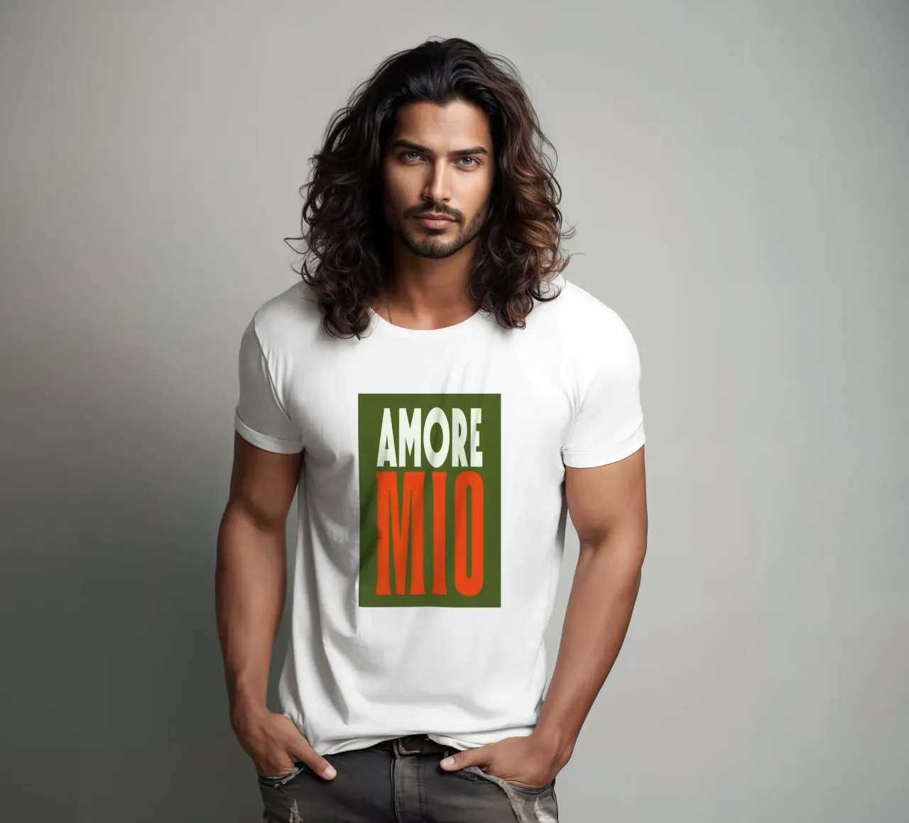 Amore Mio, arancia Sommer pop t-shirt da Carinaprint
