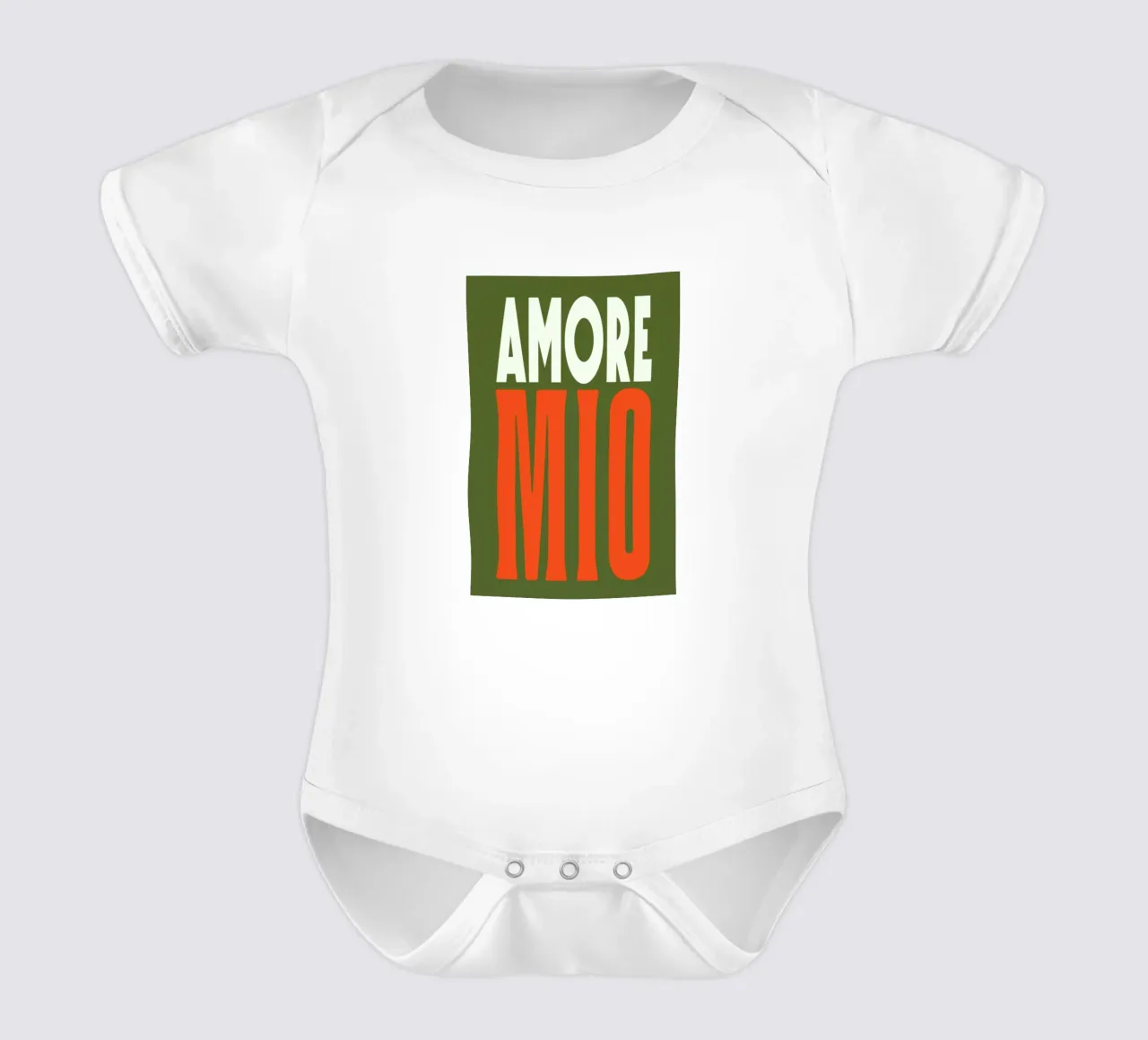 Amore Mio, arancia Sommer pop body neonato maniche corte da Carinaprint