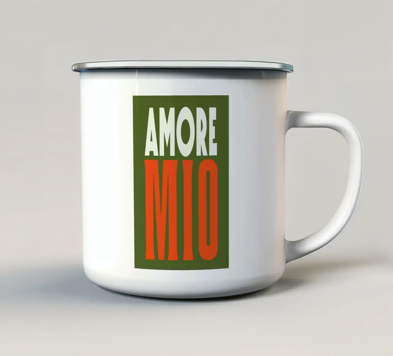 Amore Mio, arancia Sommer pop tazza in smalto da Carinaprint