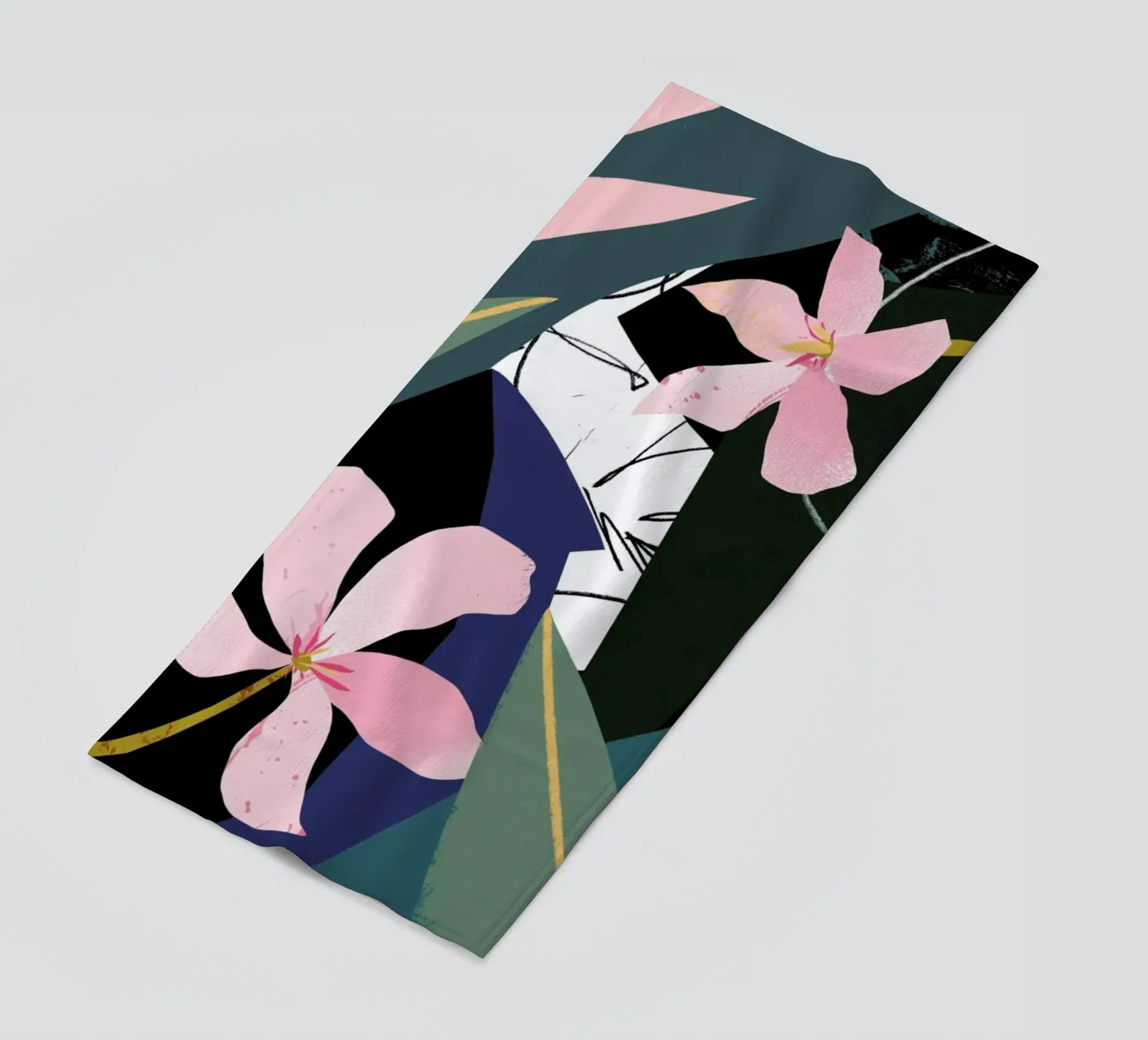Oleander strandhanddoek van Tom Abbiss Smith