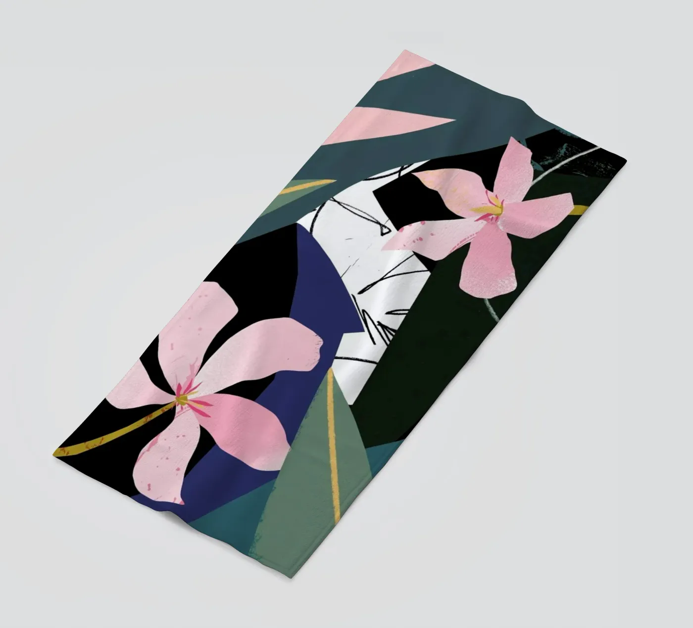 Oleander beach towel by Tom Abbiss Smith
