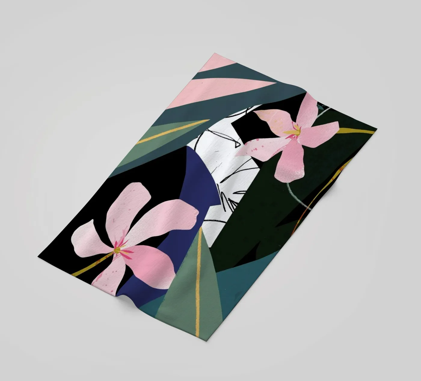 Oleander strandhanddoek van Tom Abbiss Smith