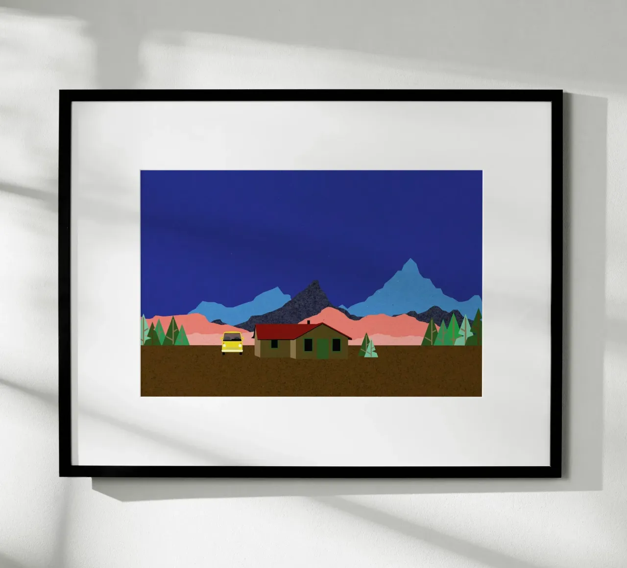 Sierra Nevada Mountain Hut poster con telaio in legno da Rosi Feist
