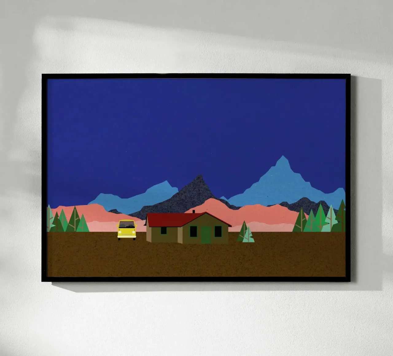 Sierra Nevada Mountain Hut poster con telaio in legno da Rosi Feist