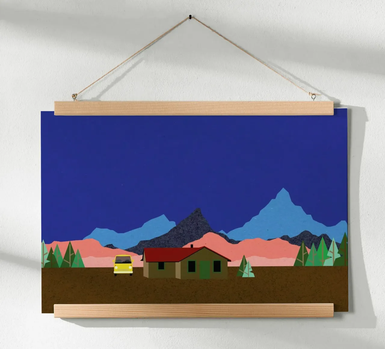 Sierra Nevada Mountain Hut poster con telaio in legno da Rosi Feist