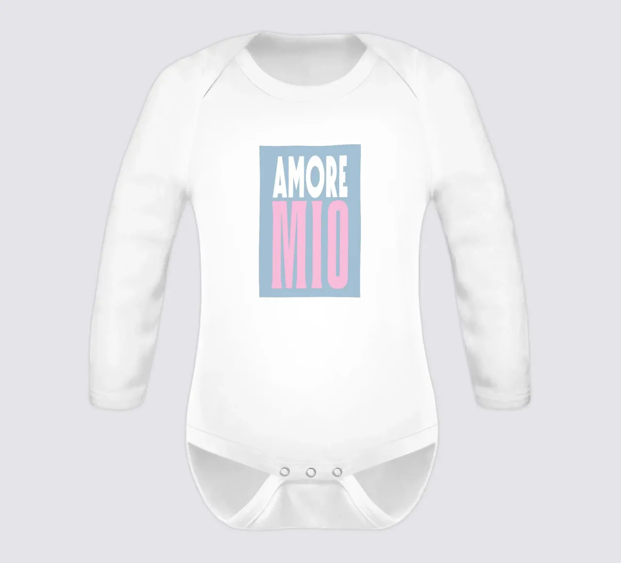 Amore Mio, pastel summer pop long-sleeve baby romper by Carinaprint