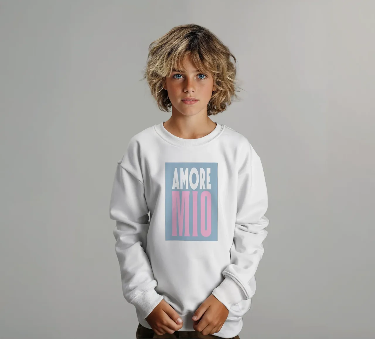 Amore Mio, pop veraniego en tonos pastel sudadera para niño de Carinaprint